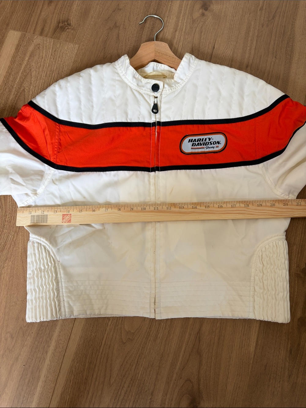 Harley-Davidson White Jacket with Orange Racing Stripe - Picture 15 of 16